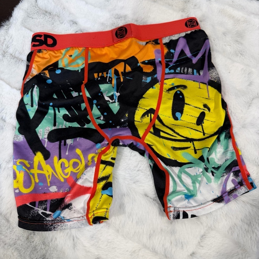 PSD Boys Graffiti Print Boxer Briefs in Yellow, Red, Black, Purple medium